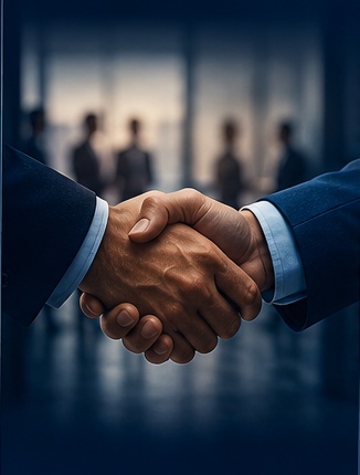 Professional handshake representing people, partnership and trust.
